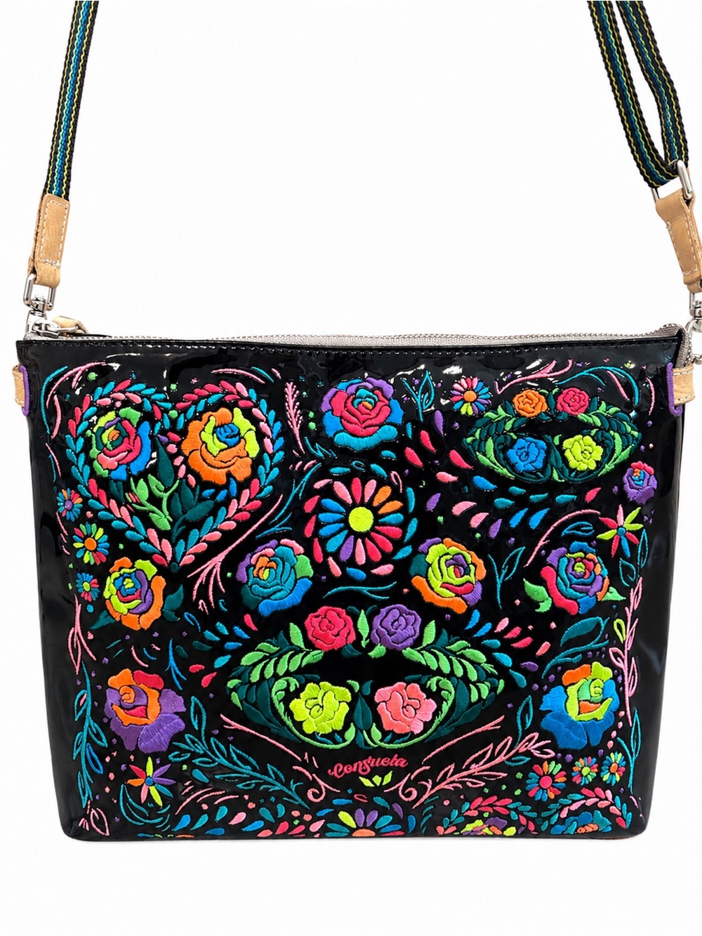 Consuela Downtown Rita Crossbody Bag neon, electric floral black handbag
